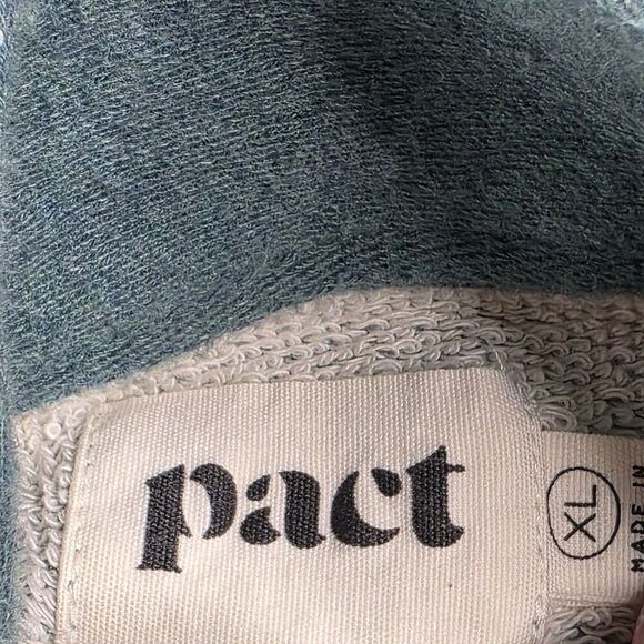 Pact 1/4 Quarter Zip Pullover Women's Organic Cotton Green Sweater Size XL - Picture 3 of 7